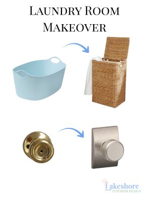Laundry room makeover updating laundry baskets and door knobs
